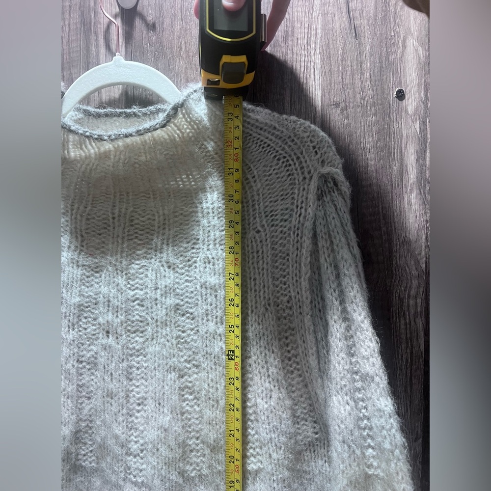 Anthropologie Perri Ombre Mock Neck Tunic Sweater, Gray, Size Small EUC Wool - Picture 5 of 11